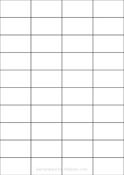 Lyreco® 1607138 template with 40 rectangular 52.5 x 29.7 millimeter labels per sheet, on A4-size adhesive blank label sheets.