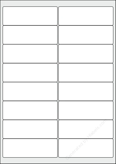 Lyreco® 993124 template with 16 rectangular 99.1 x 33.9 millimeter labels per sheet, on A4-size adhesive blank label sheets.