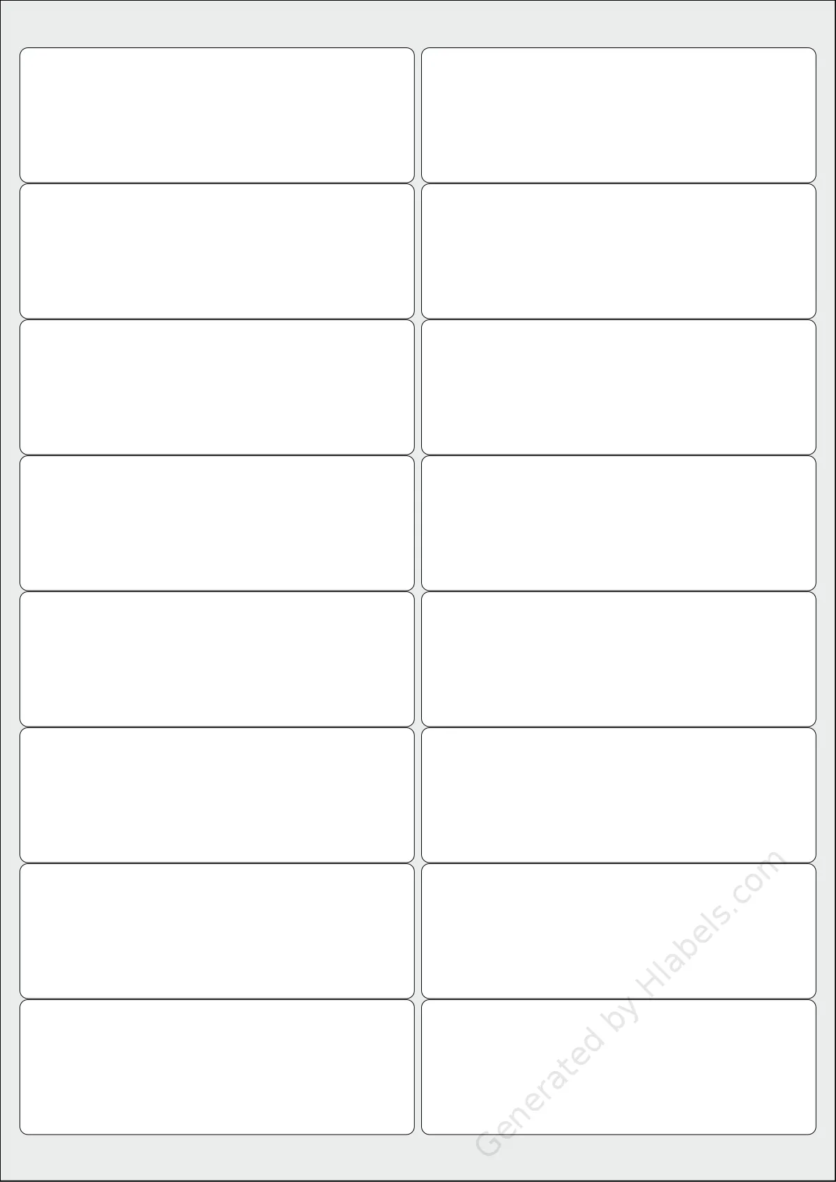 Lyreco® 993124 template with 16 rectangular 99.1 x 33.9 millimeter labels per sheet, on A4-size adhesive blank label sheets.