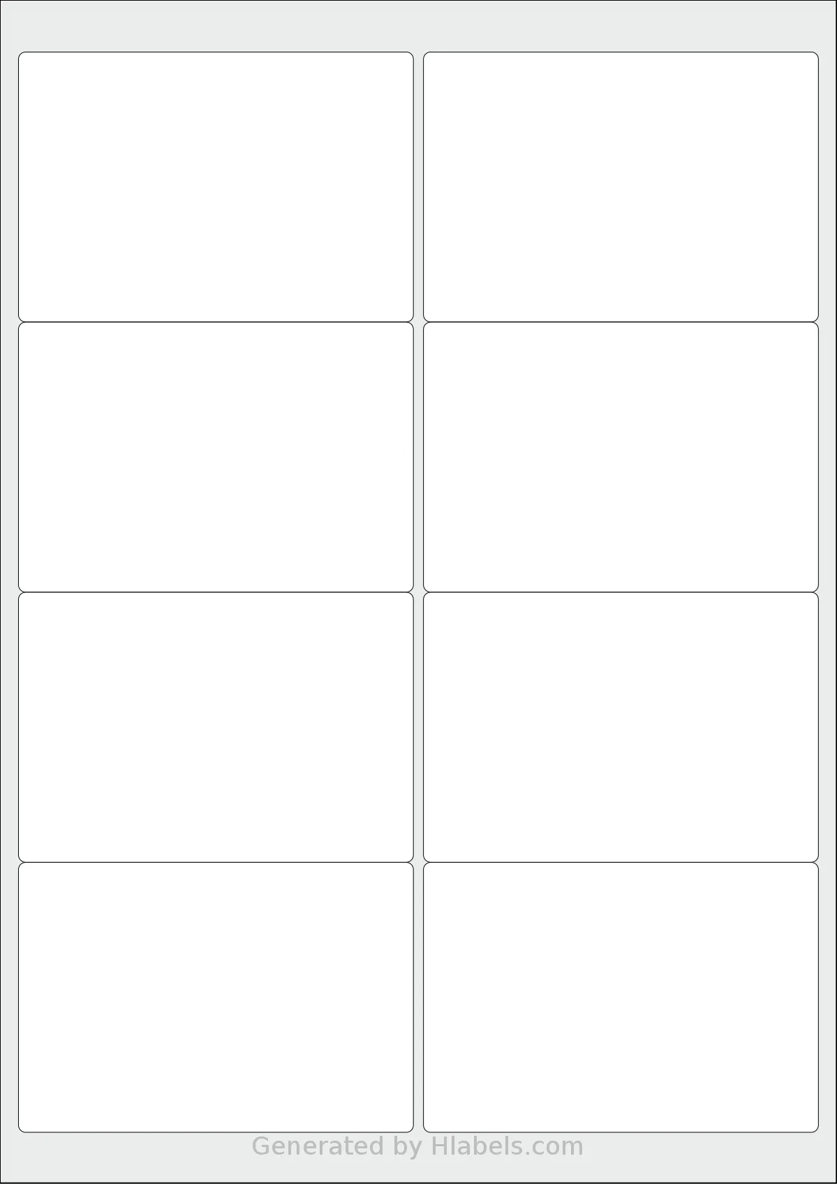 Lyreco® 993146 template with 8 rectangular 99.1 x 67.7 millimeter labels per sheet, on A4-size adhesive blank label sheets.