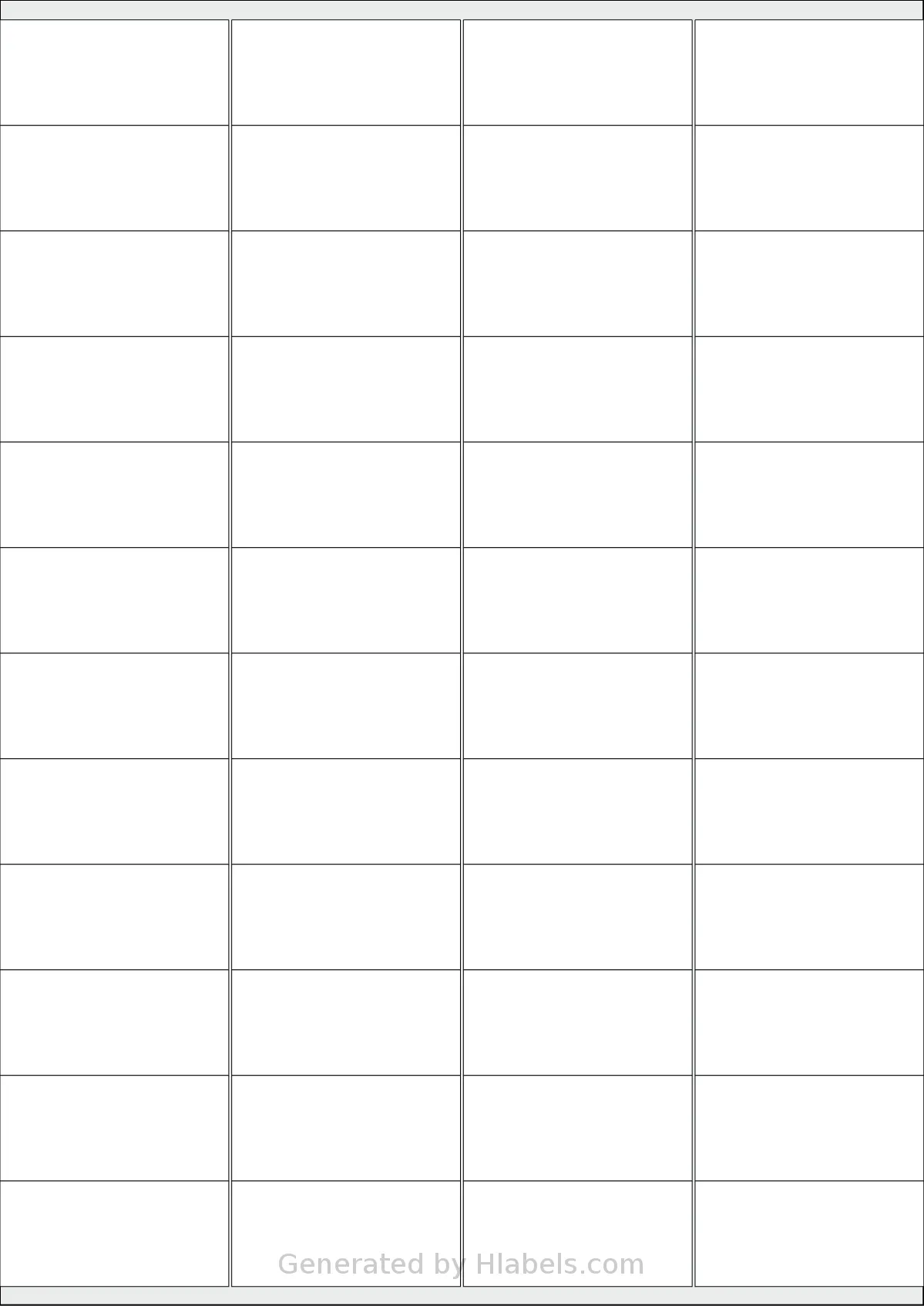 Megastar® LP4MS-5224 template with 48 rectangular 52 x 24 millimeter labels per sheet, on A4-size adhesive blank label sheets.