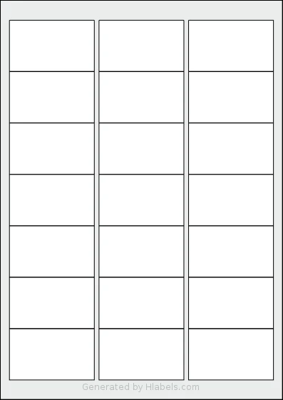 Megastar® LP4MS-6338 Template Megastar® LP4MS-6338 template with 21 rectangular 63 x 38 millimeter labels per sheet, on A4-size adhesive blank label sheets.