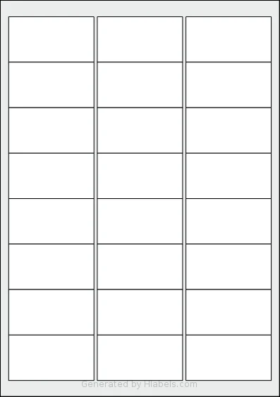 Megastar® LP4MS-6434 Template Megastar® LP4MS-6434 template with 24 rectangular 64 x 34 millimeter labels per sheet, on A4-size adhesive blank label sheets.