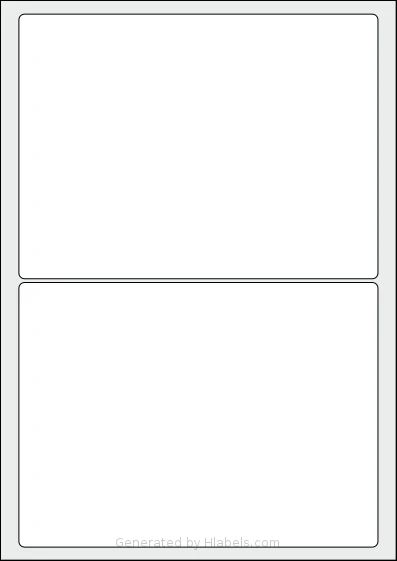 Monkeylabels® ML140190 template with 2 rectangular 190 x 140 millimeter labels per sheet, on A4-size adhesive blank label sheets.