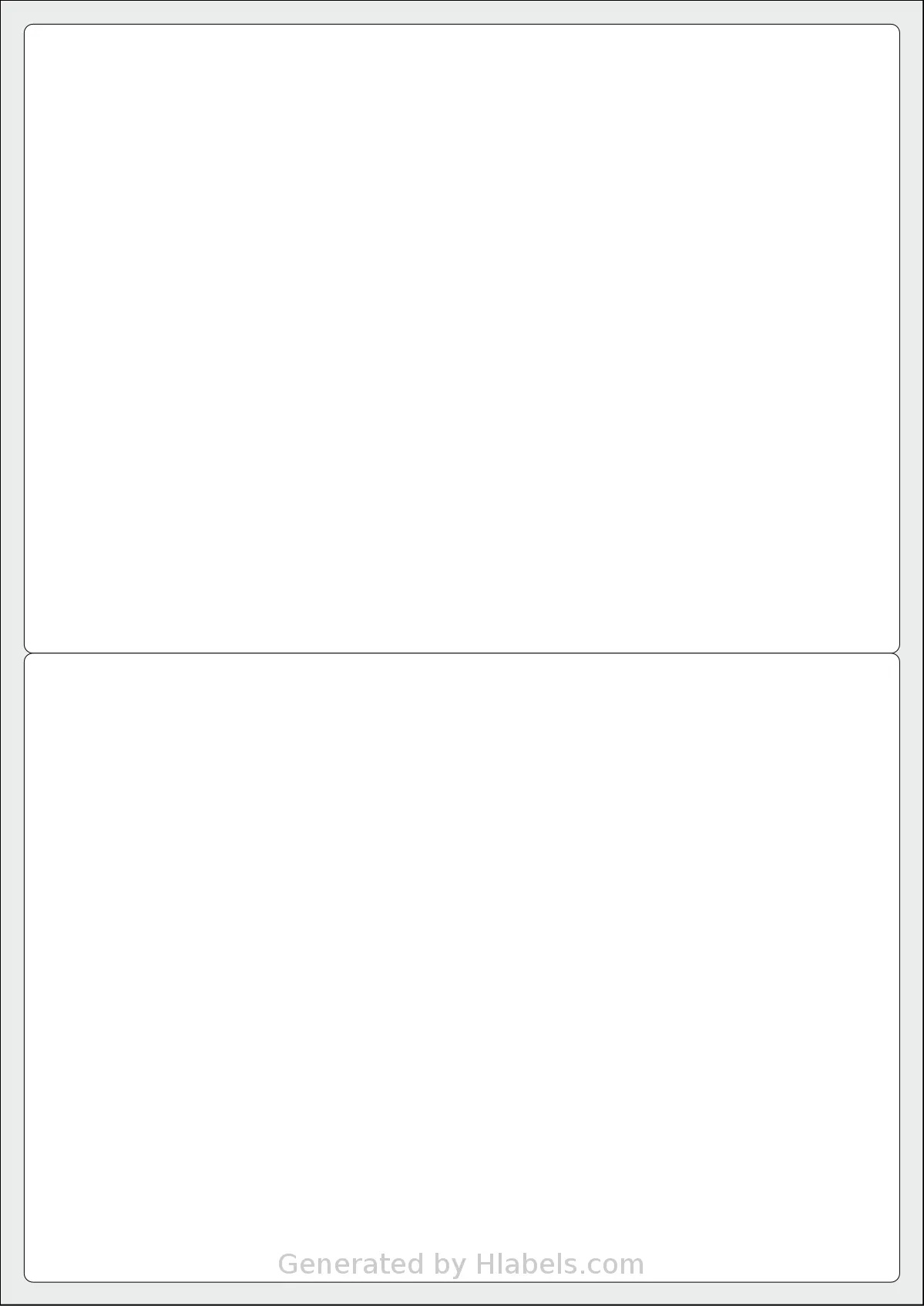 Monkeylabels® ML143199 template with 2 rectangular 199 x 143 millimeter labels per sheet, on A4-size adhesive blank label sheets.