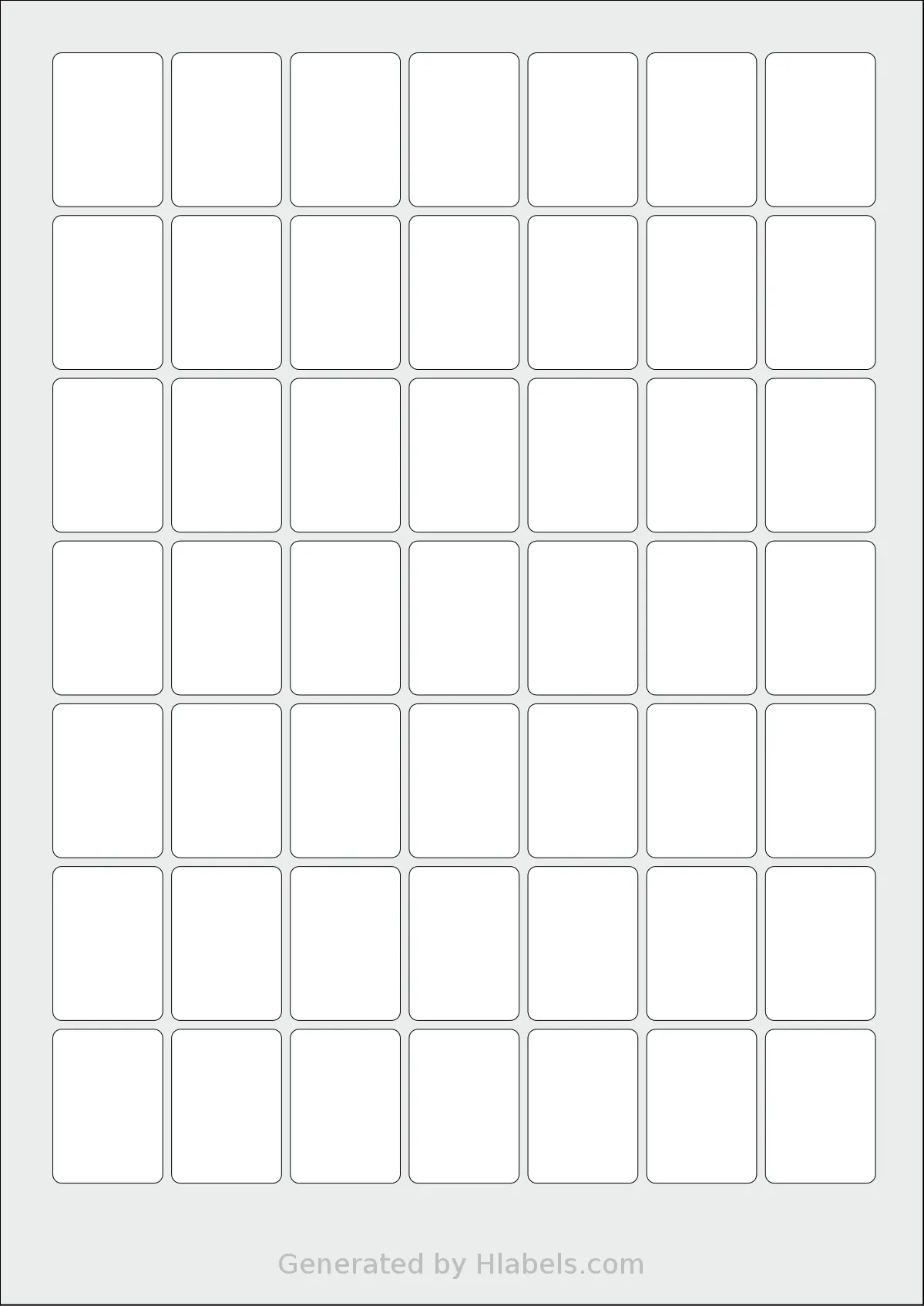 Monkeylabels® ML2535 template with 49 rectangular 25 x 35 millimeter labels per sheet, on A4-size adhesive blank label sheets.