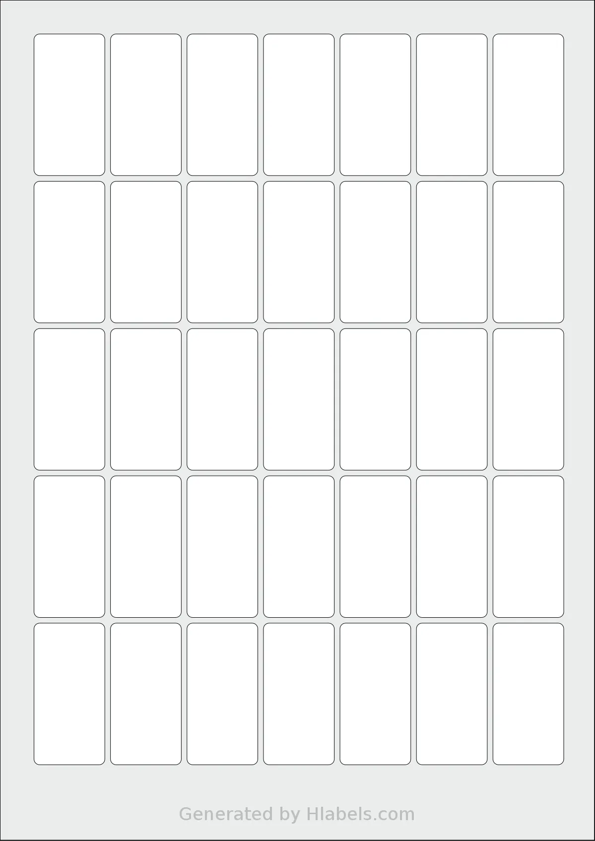 Monkeylabels® ML2550 template with 35 rectangular 25 x 50 millimeter labels per sheet, on A4-size adhesive blank label sheets.