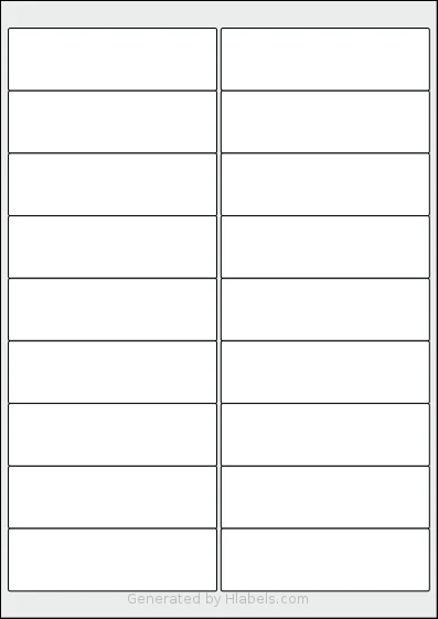 Monkeylabels® ML30100 template with 18 rectangular 100 x 30 millimeter labels per sheet, on A4-size adhesive blank label sheets.