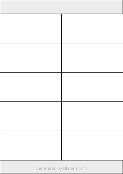Monkeylabels® ML50105 template with 10 rectangular 105 x 50 millimeter labels per sheet, on A4-size adhesive blank label sheets.