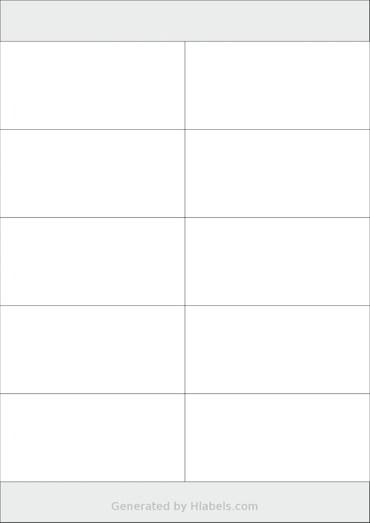 Monkeylabels® ML50105 template with 10 rectangular 105 x 50 millimeter labels per sheet, on A4-size adhesive blank label sheets.