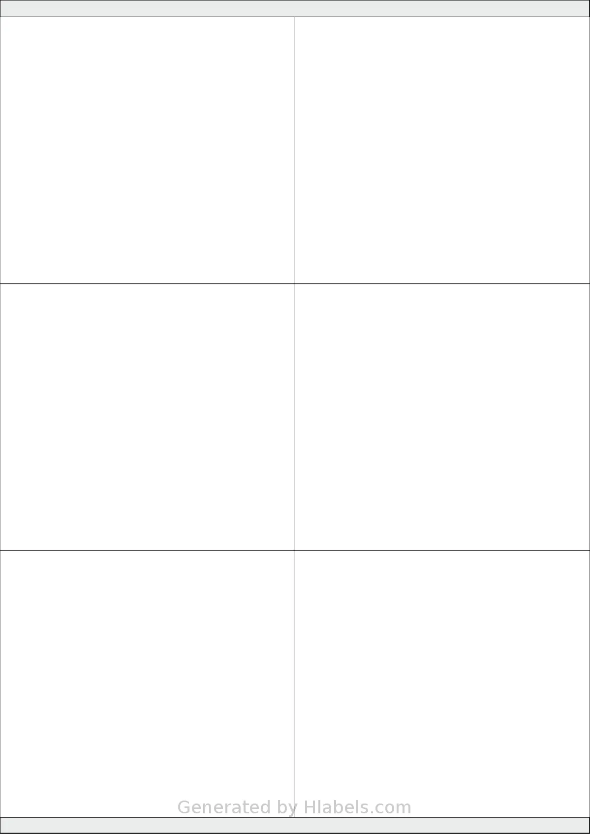 Monkeylabels® ML95105MINI template with 6 rectangular 105 x 95 millimeter labels per sheet, on A4-size adhesive blank label sheets.