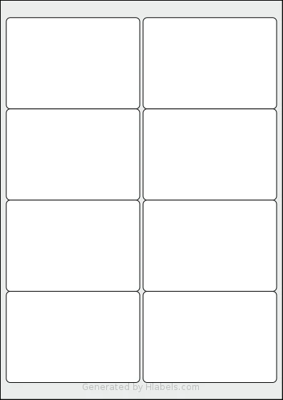 MrLabel® MR133 Template MrLabel® MR133 template with 8 rectangular 99.1 x 67.7 millimeter labels per sheet, on A4-size adhesive blank label sheets.