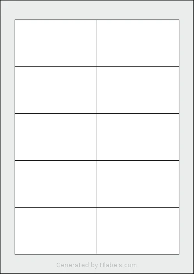 MrLabel® MR305 template with 10 rectangular 88.9 x 50.8 millimeter labels per sheet, on A4-size adhesive blank label sheets.