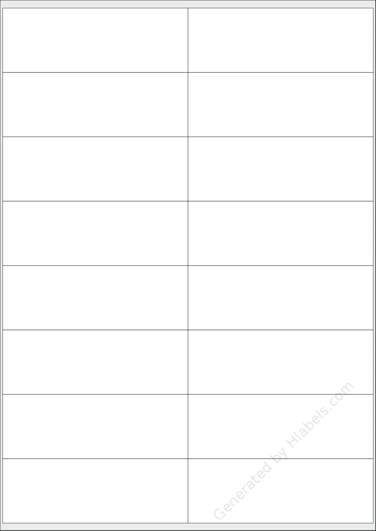 NikOffice® 42NIKO27 template with 16 rectangular 103.5 x 36 millimeter labels per sheet, on A4-size adhesive blank label sheets.