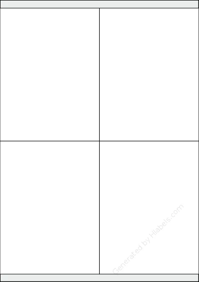 NikOffice® 42NIKO28 template with 4 rectangular 105 x 140 millimeter labels per sheet, on A4-size adhesive blank label sheets.