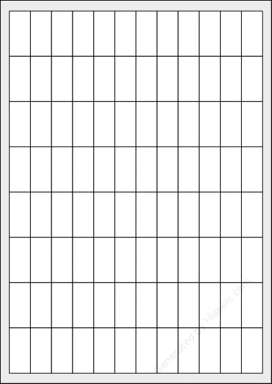 NikOffice® 42NIKO31 template with 96 rectangular 16.3 x 35 millimeter labels per sheet, on A4-size adhesive blank label sheets.