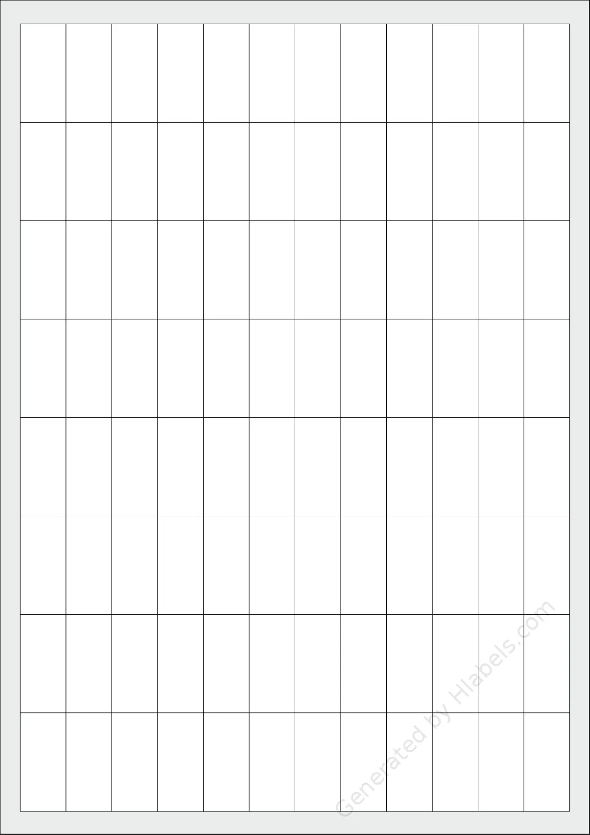 NikOffice® 42NIKO31 template with 96 rectangular 16.3 x 35 millimeter labels per sheet, on A4-size adhesive blank label sheets.