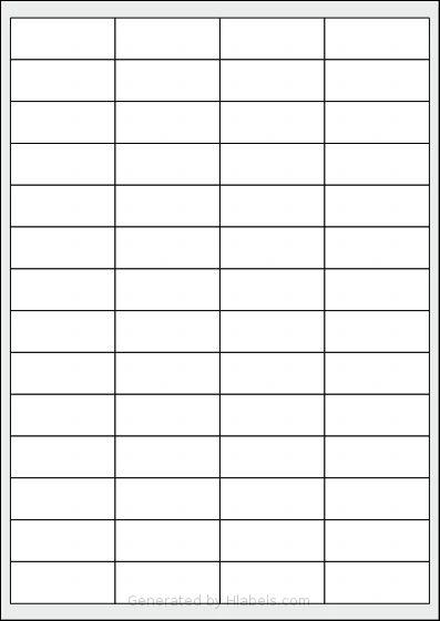 Oddy® ST-56 template with 56 rectangular 50 x 20 millimeter labels per sheet, on A4-size adhesive blank label sheets.