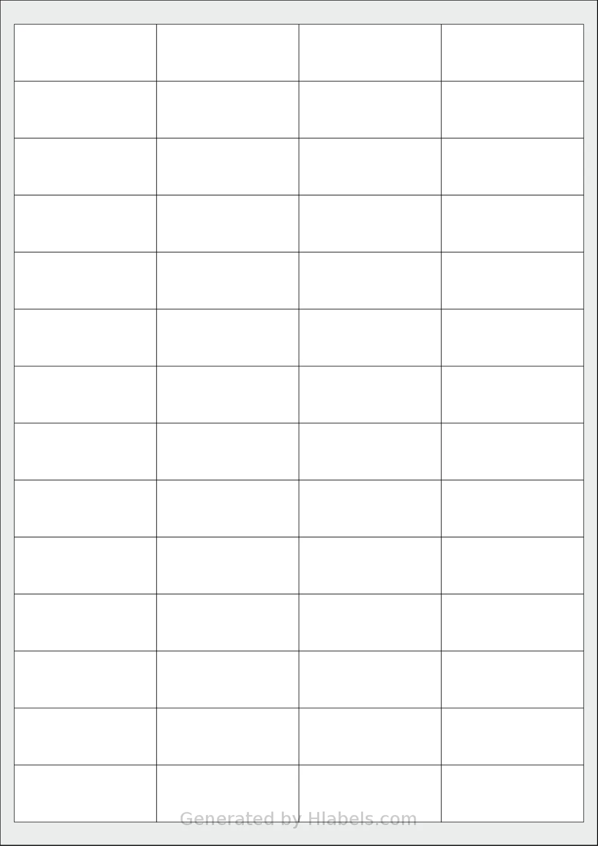 Oddy® ST-56 template with 56 rectangular 50 x 20 millimeter labels per sheet, on A4-size adhesive blank label sheets.