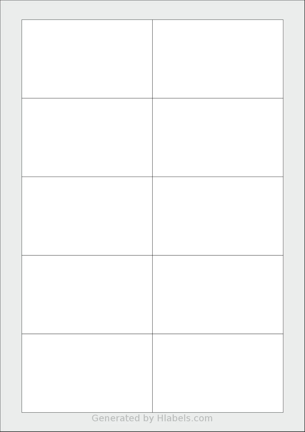 OfficeGear® 10 template with 10 rectangular 90 x 54 millimeter labels per sheet, on A4-size adhesive blank label sheets.