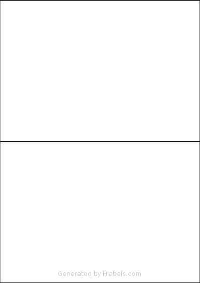 OfficeGear® 2UP template with 2 rectangular 210 x 148 millimeter labels per sheet, on A4-size adhesive blank label sheets.