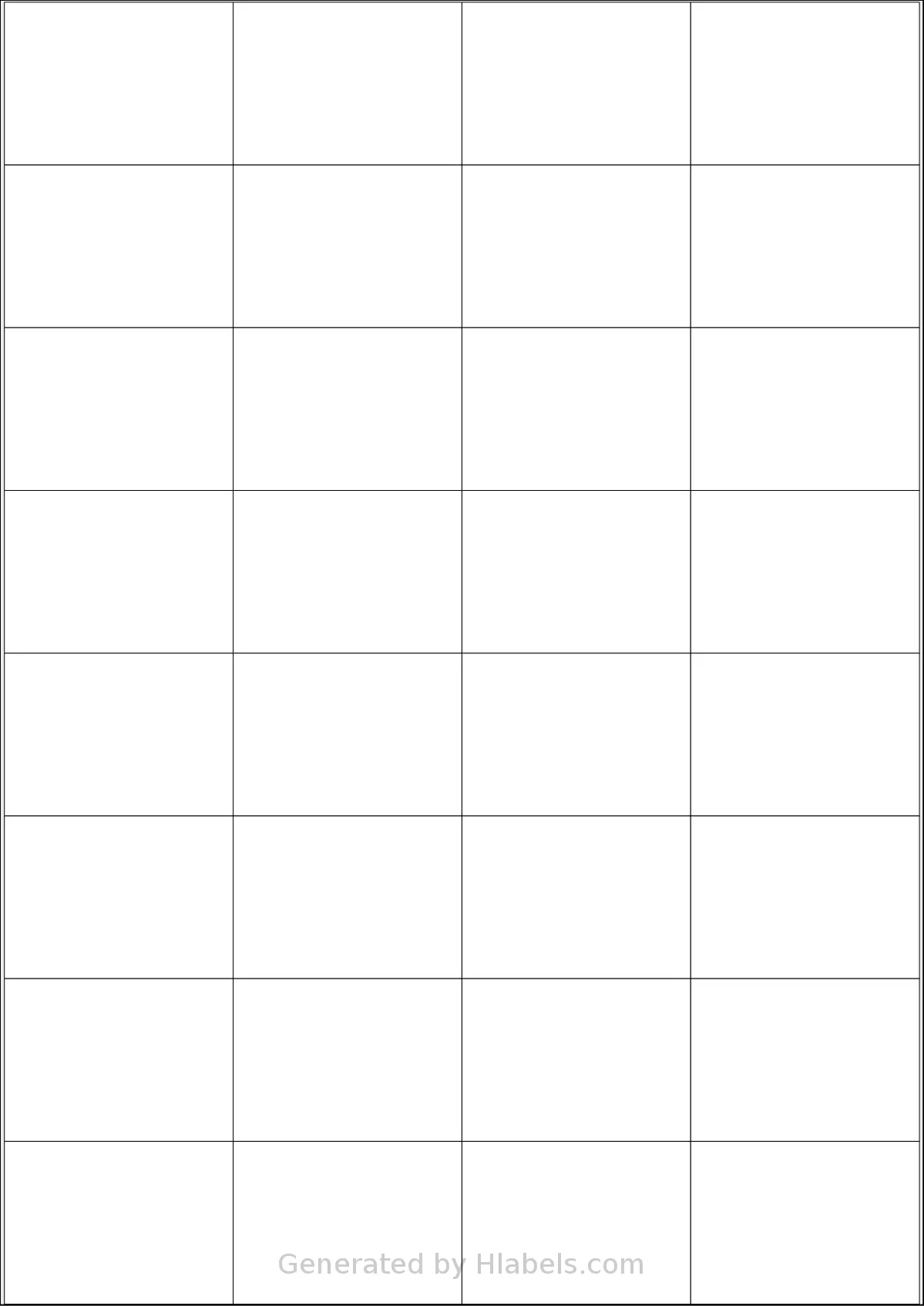 OfficeGear® 32UP template with 32 rectangular 52 x 37 millimeter labels per sheet, on A4-size adhesive blank label sheets.