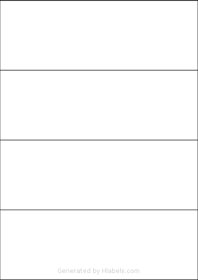 OfficeGear® 4 template with 4 rectangular 210 x 74 millimeter labels per sheet, on A4-size adhesive blank label sheets.