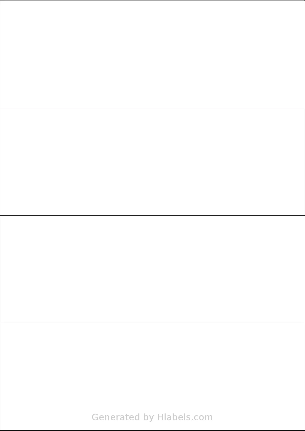 OfficeGear® 4 template with 4 rectangular 210 x 74 millimeter labels per sheet, on A4-size adhesive blank label sheets.