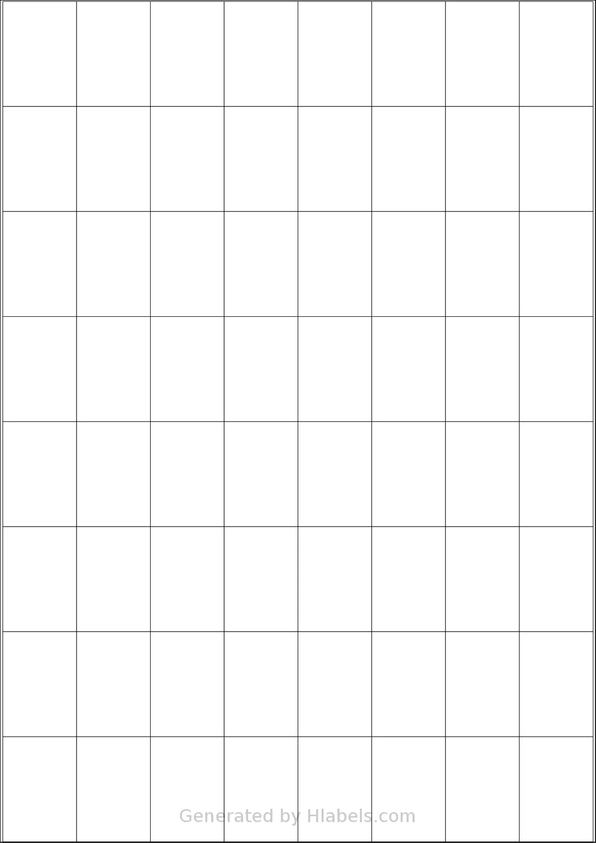 OfficeGear® 64UP template with 64 rectangular 26 x 37 millimeter labels per sheet, on A4-size adhesive blank label sheets.