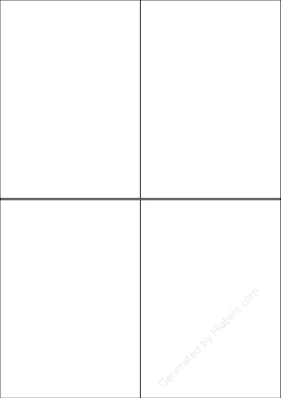 Ofituria® 4 template with 4 rectangular 105 x 148 millimeter labels per sheet, on A4-size adhesive blank label sheets.