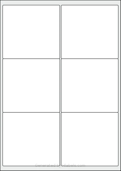 OnlineLabels® EU30007 Template OnlineLabels® EU30007 template with 6 rectangular 99.1 x 93.1 millimeter labels per sheet, on A4-size adhesive blank label sheets.
