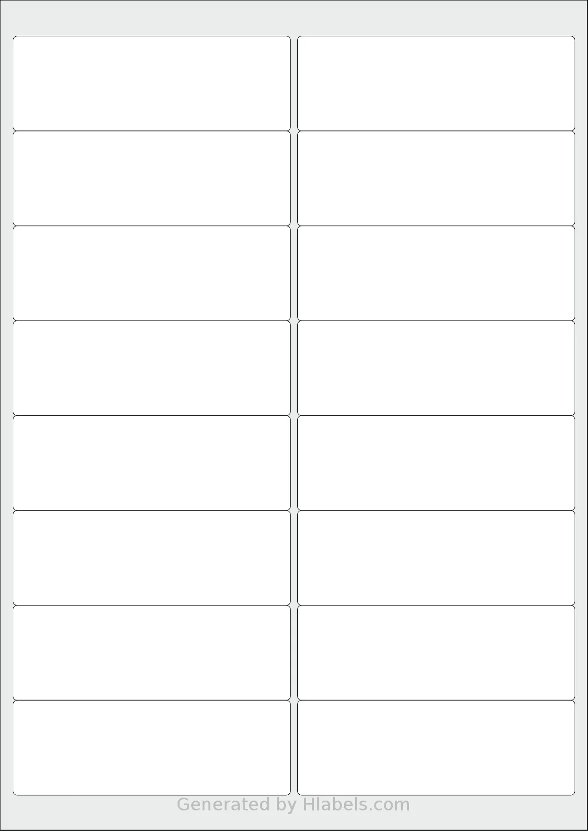 OnlineLabels® EU30013 template with 16 rectangular 99.1 x 33.9 millimeter labels per sheet, on A4-size adhesive blank label sheets.