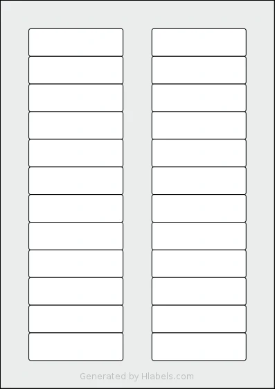 OnlineLabels® EU30017 Template OnlineLabels® EU30017 template with 24 rectangular 72 x 21.1 millimeter labels per sheet, on A4-size adhesive blank label sheets.