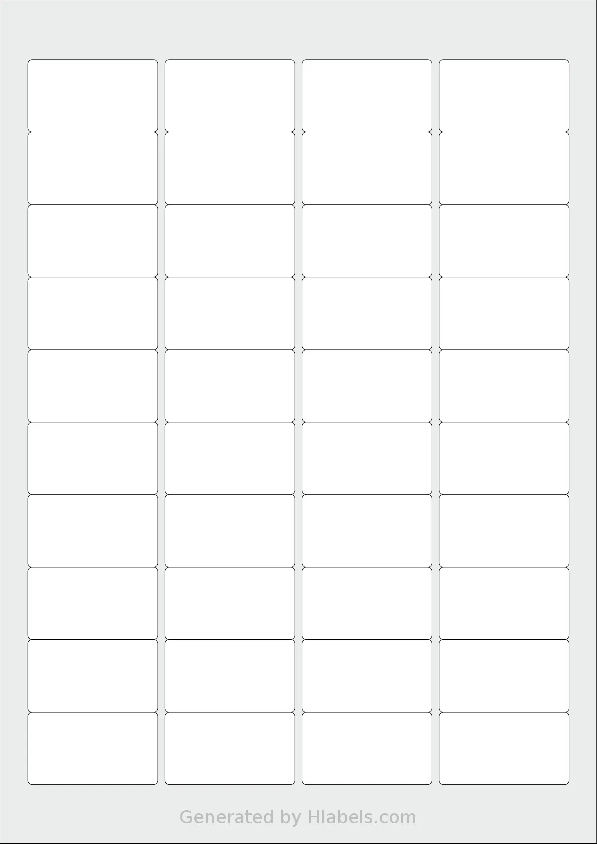 OnlineLabels® EU30018 template with 40 rectangular 45.7 x 25.5 millimeter labels per sheet, on A4-size adhesive blank label sheets.