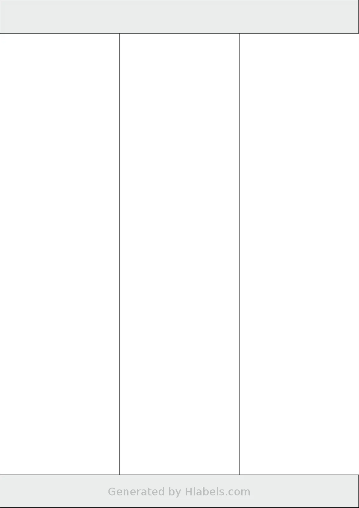 OnlineLabels® EU30064 template with 3 rectangular 70 x 258 millimeter labels per sheet, on A4-size adhesive blank label sheets.