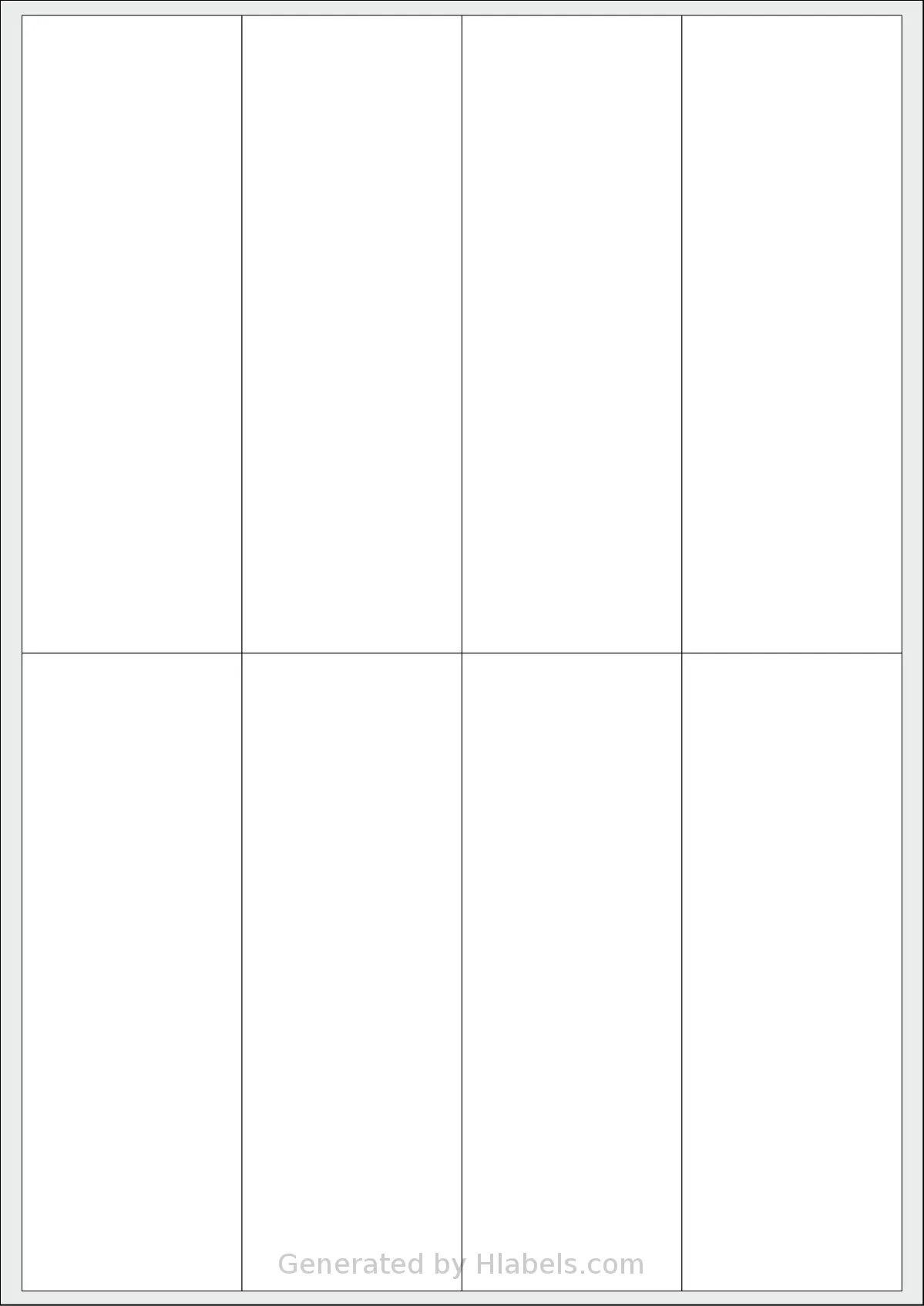 OnlineLabels® EU30114 template with 8 rectangular 50 x 145 millimeter labels per sheet, on A4-size adhesive blank label sheets.