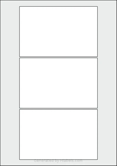 OnlineLabels® EU30129 template with 3 rectangular 140 x 90 millimeter labels per sheet, on A4-size adhesive blank label sheets.
