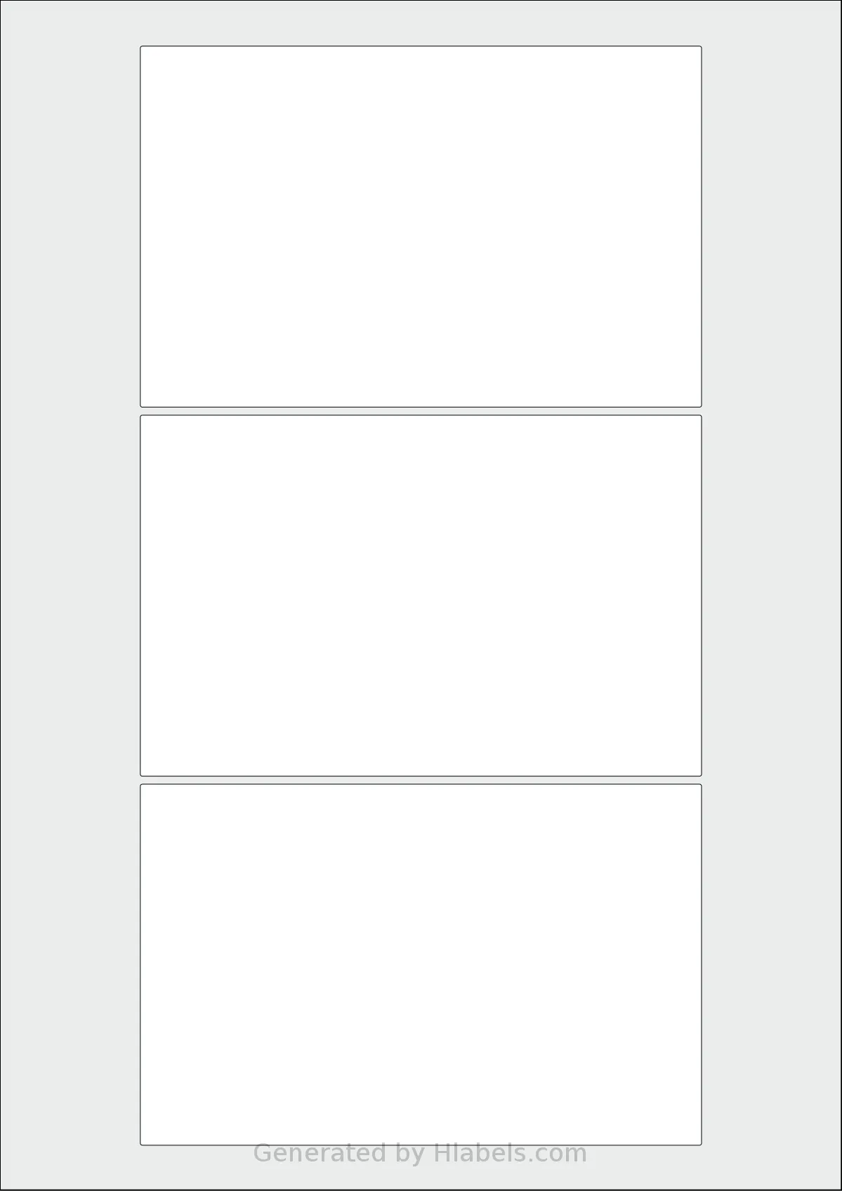 OnlineLabels® EU30129 template with 3 rectangular 140 x 90 millimeter labels per sheet, on A4-size adhesive blank label sheets.
