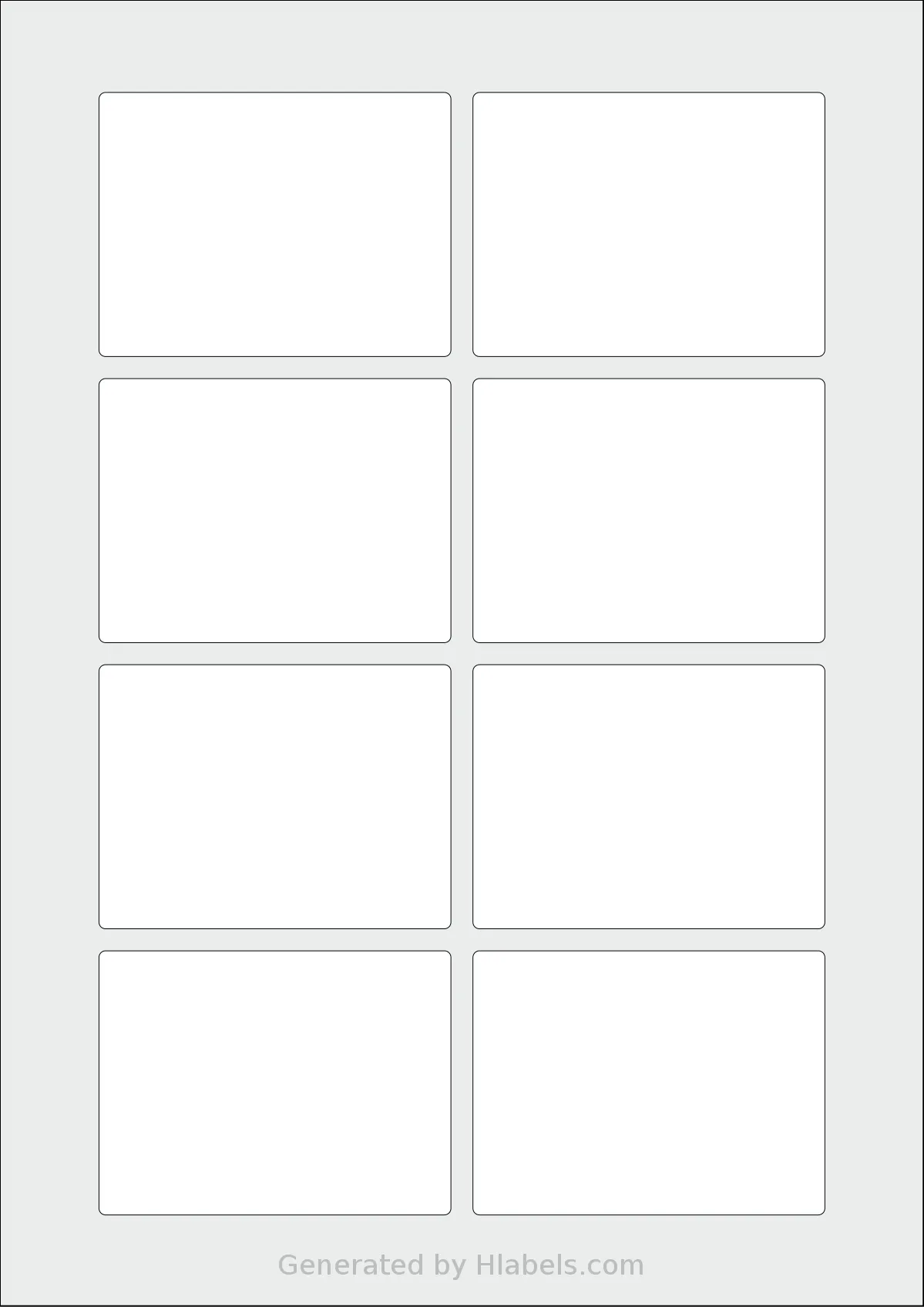 OnlineLabels® EU30142 template with 8 rectangular 80 x 60 millimeter labels per sheet, on A4-size adhesive blank label sheets.