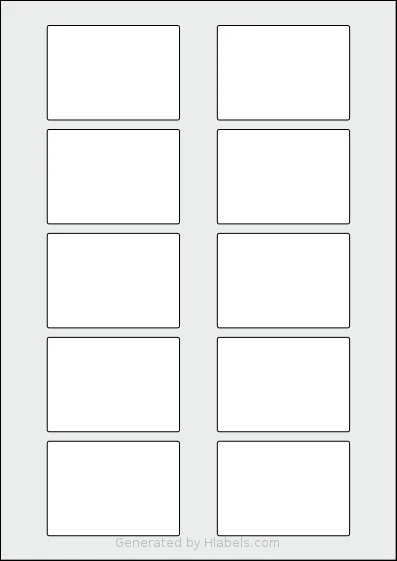 OnlineLabels® EU30148 template with 10 rectangular 70 x 50 millimeter labels per sheet, on A4-size adhesive blank label sheets.