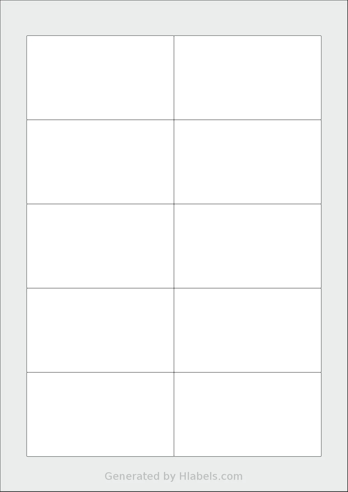OnlineLabels® EU30149 template with 10 rectangular 88.9 x 50.8 millimeter labels per sheet, on A4-size adhesive blank label sheets.