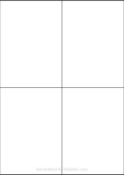 OnlineLabelsAU® 013 template with 4 rectangular 105 x 147.6 millimeter labels per sheet, on A4-size adhesive blank label sheets.