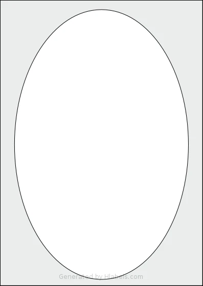OnlineLabelsAU® 081 template with 1 oval 180 x 280 millimeter labels per sheet, on A4-size adhesive blank label sheets.