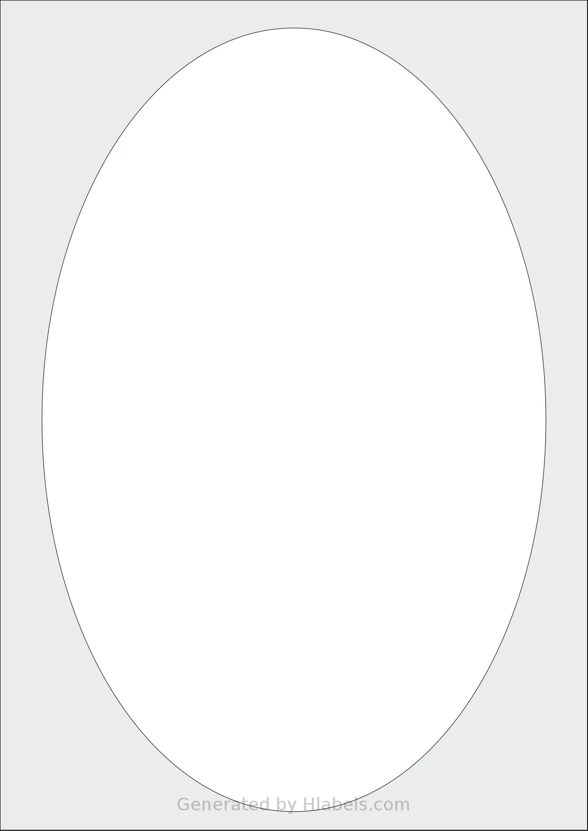 OnlineLabelsAU® 081 template with 1 oval 180 x 280 millimeter labels per sheet, on A4-size adhesive blank label sheets.