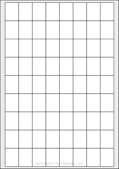 OnlineLabelsAU® 115 template with 72 rectangular 24 x 32 millimeter labels per sheet, on A4-size adhesive blank label sheets.
