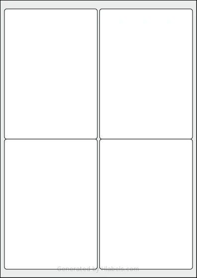 OnlineLabelsAU® 123 template with 4 rectangular 99.1 x 139 millimeter labels per sheet, on A4-size adhesive blank label sheets.