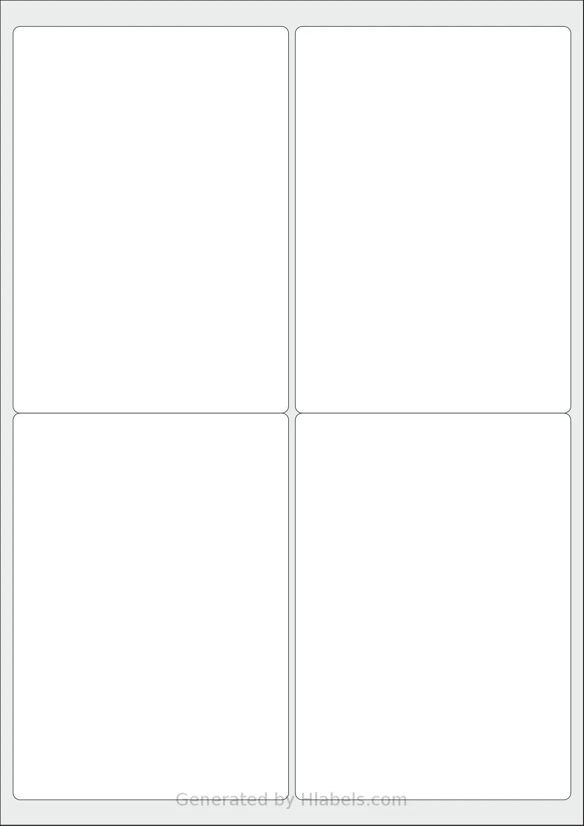 OnlineLabelsAU® 123 template with 4 rectangular 99.1 x 139 millimeter labels per sheet, on A4-size adhesive blank label sheets.