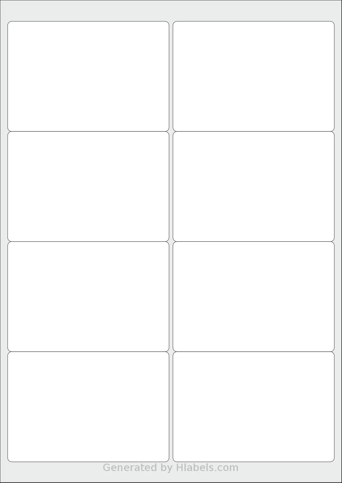 OnlineLabelsAU® 125 template with 8 rectangular 99.1 x 67.7 millimeter labels per sheet, on A4-size adhesive blank label sheets.