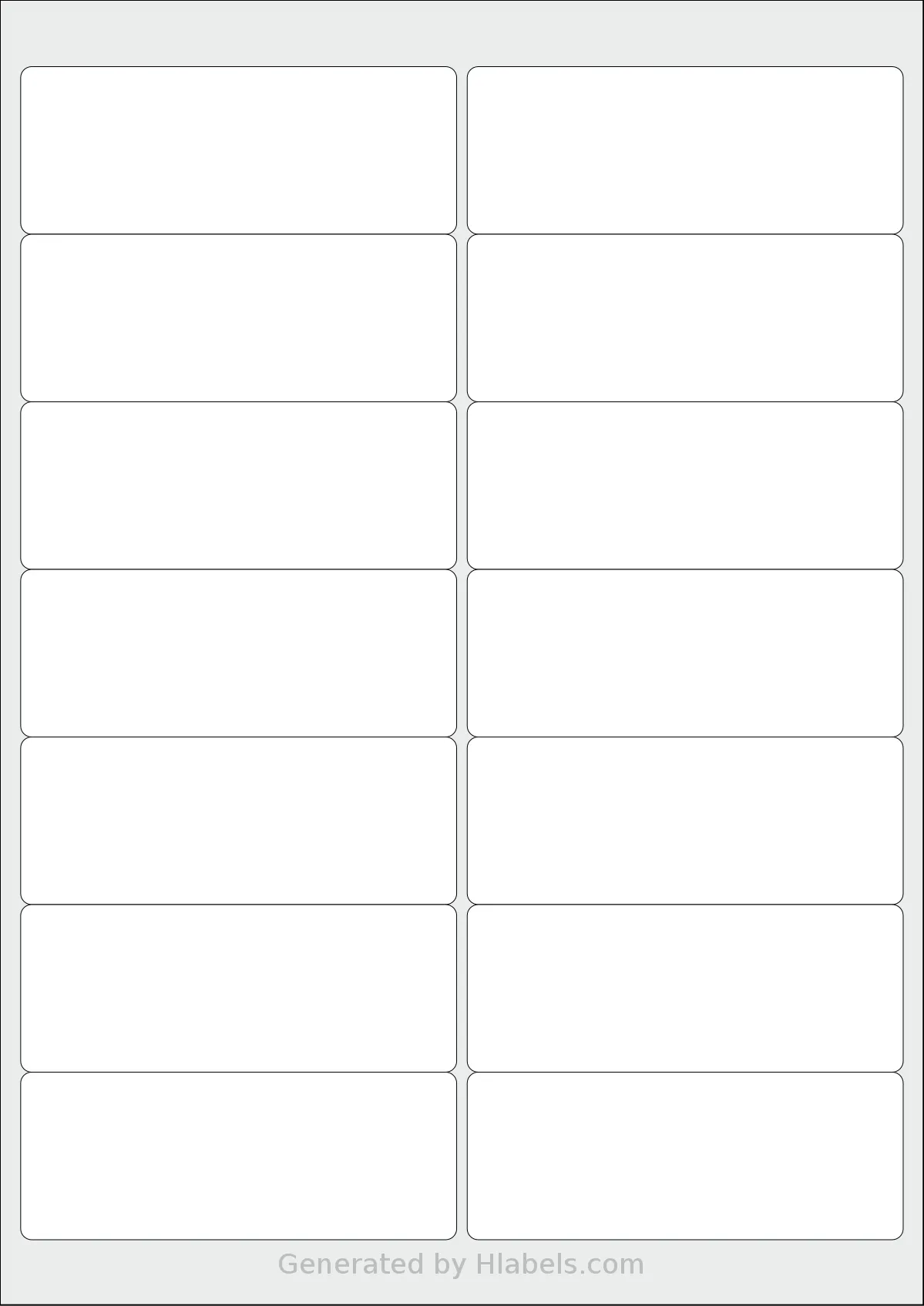 OnlineLabelsAU® 126 template with 14 rectangular 99.1 x 38.1 millimeter labels per sheet, on A4-size adhesive blank label sheets.