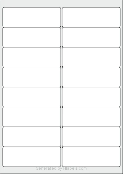 OnlineLabelsAU® 127 template with 16 rectangular 99.1 x 34 millimeter labels per sheet, on A4-size adhesive blank label sheets.